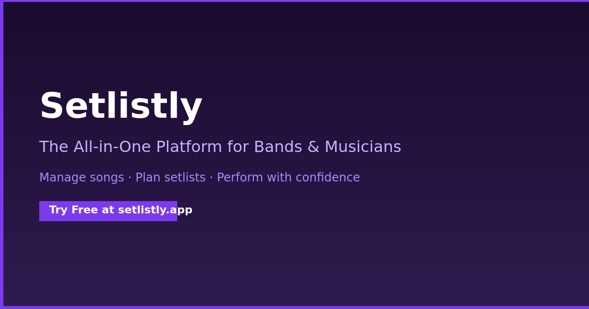 Set List Creator for Bands & Musicians | Setlistly